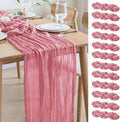 Asee'm 12pcs Cheesecloth Table Runner 120 Inches Dusty Rose Boho Gauze Cheese by Aseem