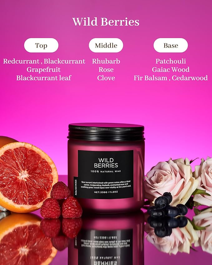 M&SENSE Wild Berries Large Soy Candles - Image 2