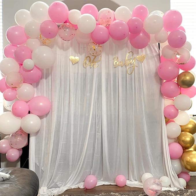 Netnology Pink Gold Confetti Balloons Set - Image 5