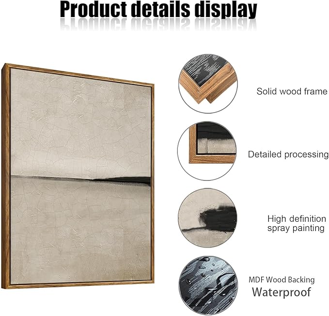 myusuar 3 Piece Large Modern Abstract Canvas Framed Wall Art - Image 6