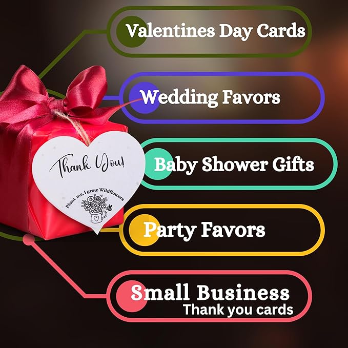 50 Plantable Seed Paper Hearts - Image 4