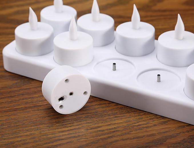 WoneNice USB Rechargeable Flameless Candles, 12 Pack LED Tea Lights - Image 6
