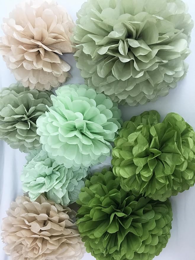 Tissue Paper Pom Poms Kit Paper Flowers 12pieces - Image 3