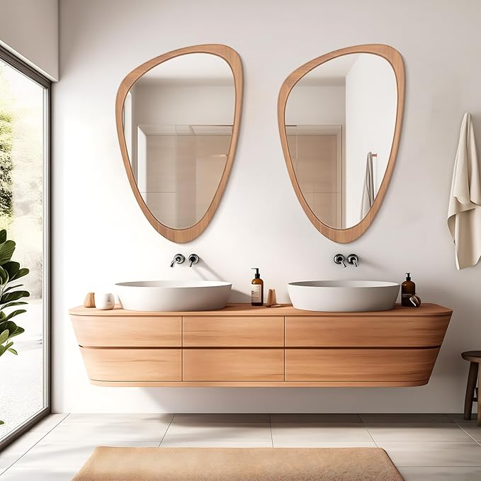 WallBeyond Asymmetrical Mirror, Irregular Wall Mirror, Wall Mirrors Decorative - Image 6