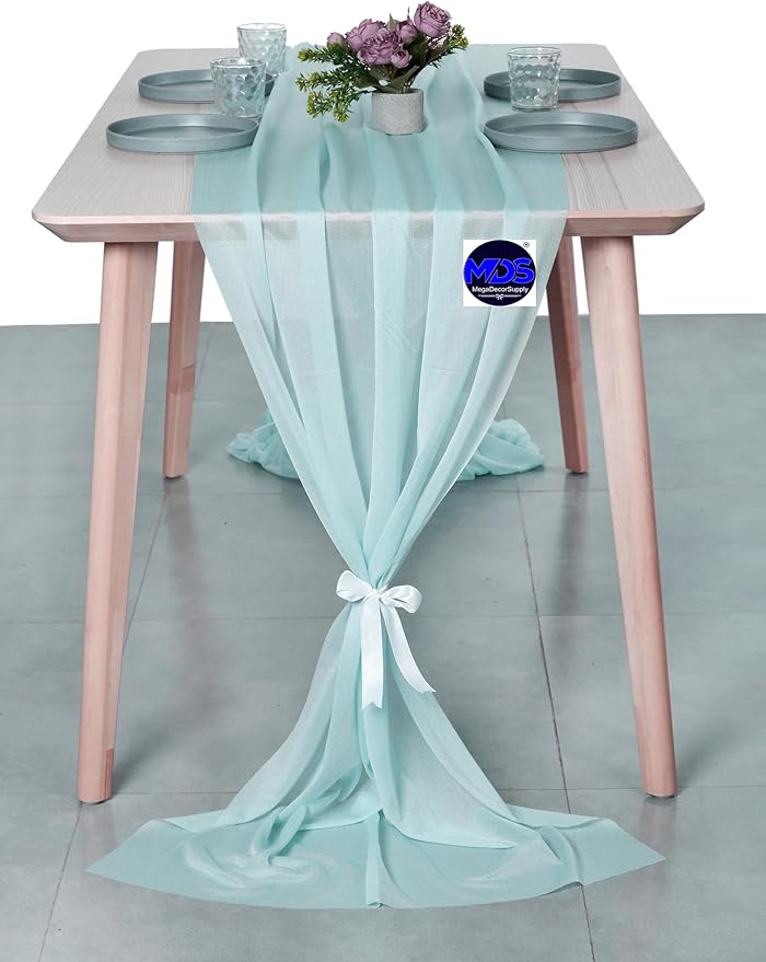 MDS 2 Pack 14ft Chiffon Table Runner 29 x 170 Inches Sheer Wedding Runner - Image 7