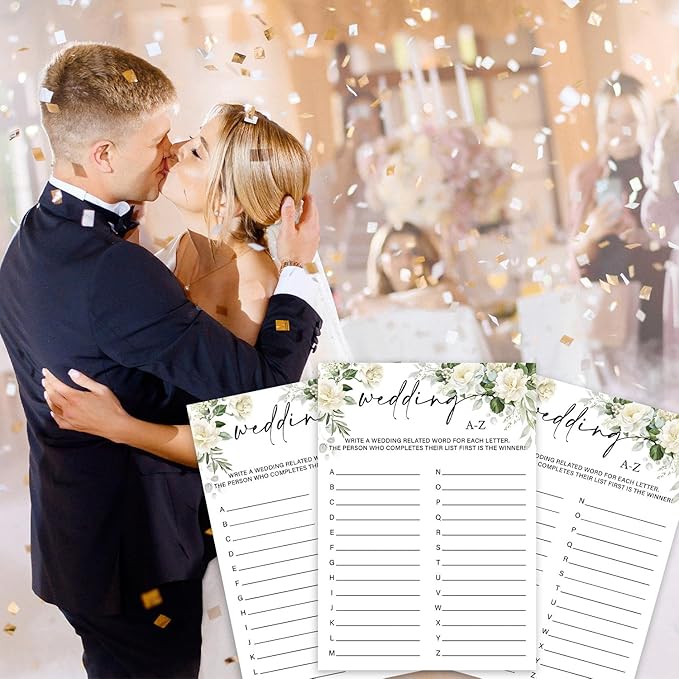Eucalyptus Bridal Shower Games 30 Guests, Wedding A-Z Bridal Games - Image 4