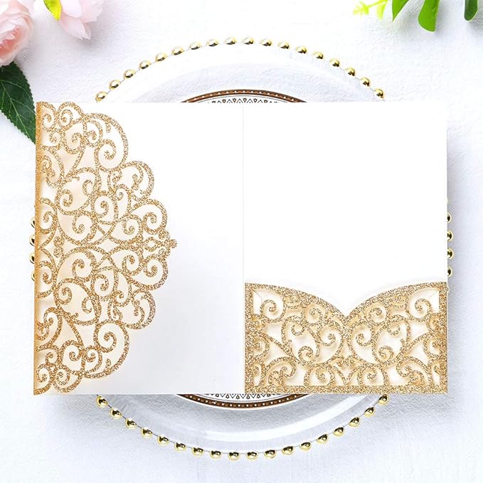 ponatia 5.12 x 7.2 Laser Cut Invitation Pocket by ponatia