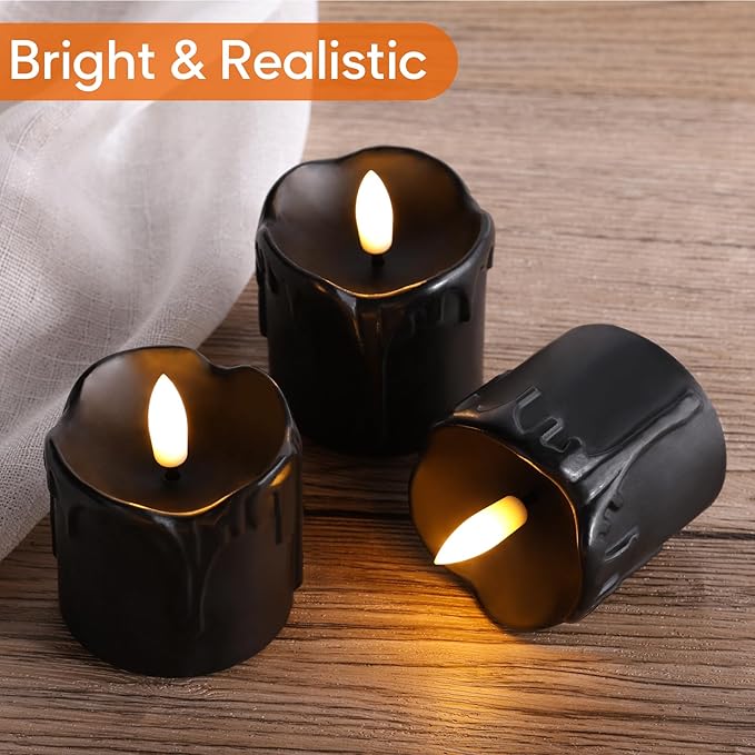 Eywamage Black Dripping Wax Flameless Candles - Image 3