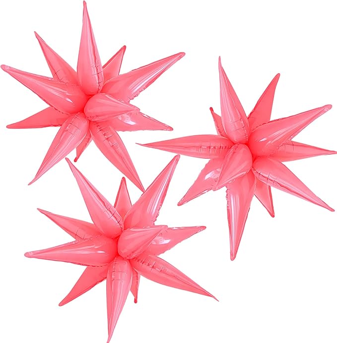 3pcs 26-Inch Macaron Pink Star Foil Balloons - Image 4