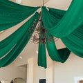 6 Panels Emerald Green Wedding Ceiling Drapes 5ftx10ft Ceiling Drapes Chiffon by fani