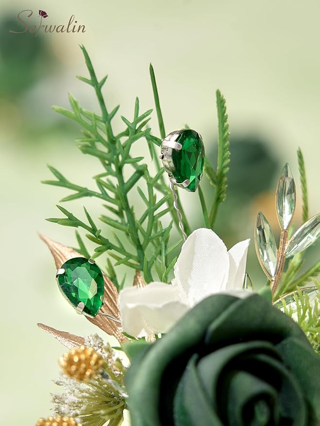 Serwalin 10Pcs Boutonniere for Men, Artificial Flowers for Wedding Decor Prom - Image 3