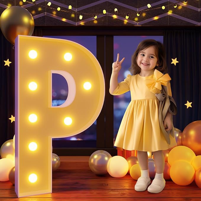 Marquee Letters 3 Feet Tall Large Light Up Letters P Happy Birthday Decorations by Letsmakeitimpressive