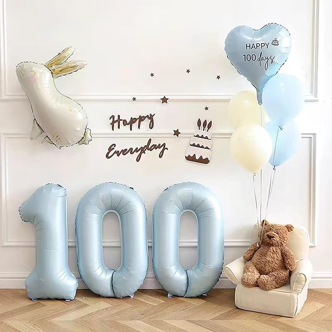 40 Inch Light Blue Number 0 Balloon Foil Balloons 0 - Image 3