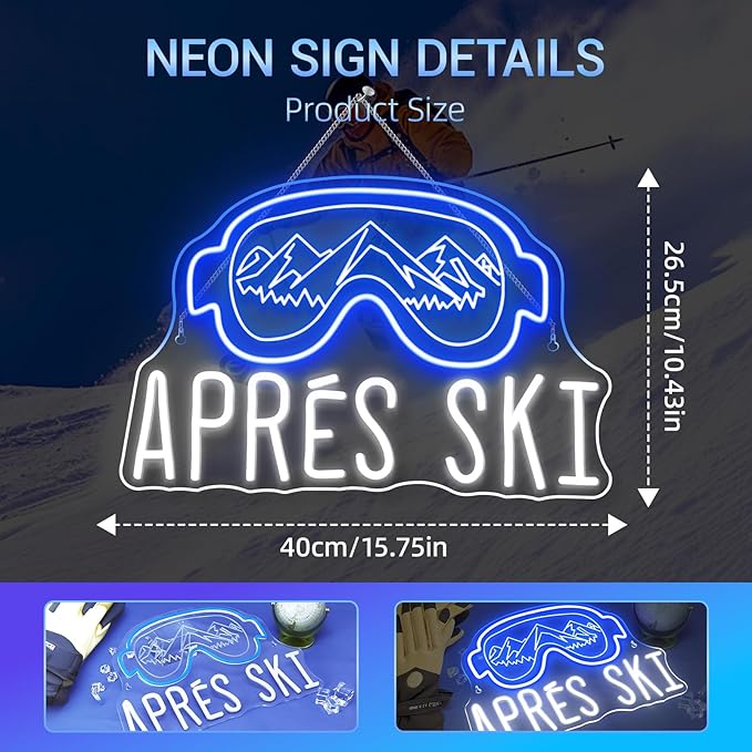 Ski Goggles Neon Sign Skiing Neon Signs - Image 5