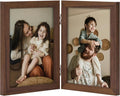 decorUhome Double 5x7 Picture Frame Vertical, Engineered Wood Bifold Photo Frame by decorUhome
