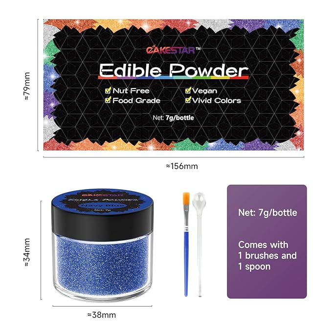 Cakestar Edible Glitter, 8 Colors Edible Luster Dust, Edible Glitters - Image 8