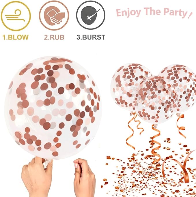 Rose Gold Confetti Balloons - Image 4
