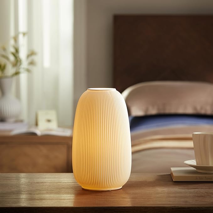 RONDURE 9.5" Modern Ceramic Table Lamp, Modern Bedside Lamps - Image 5