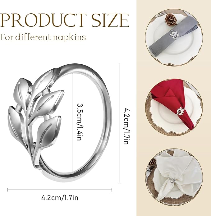 Silver Napkin Rings Set of 10 - Image 2
