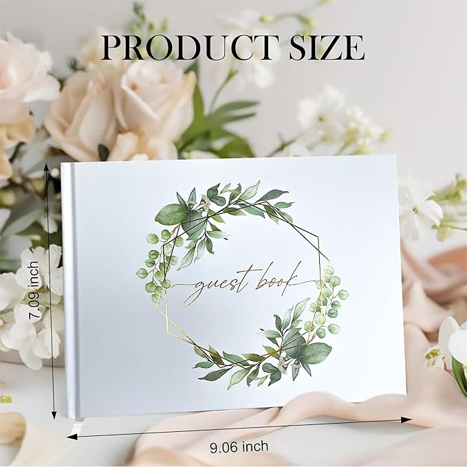 Mr&MrsGifts Elegant Wedding Guest Book Wedding Reception Hard Cover Guest Sign - Image 2