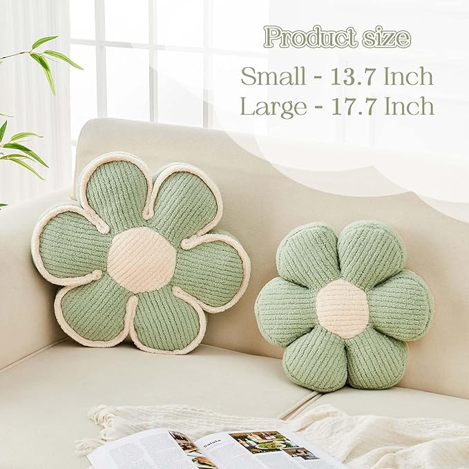 Flower Pillow, Soft Flower Decorative Throw Pillow, Cute Daisy Flower Shaped - Image 2