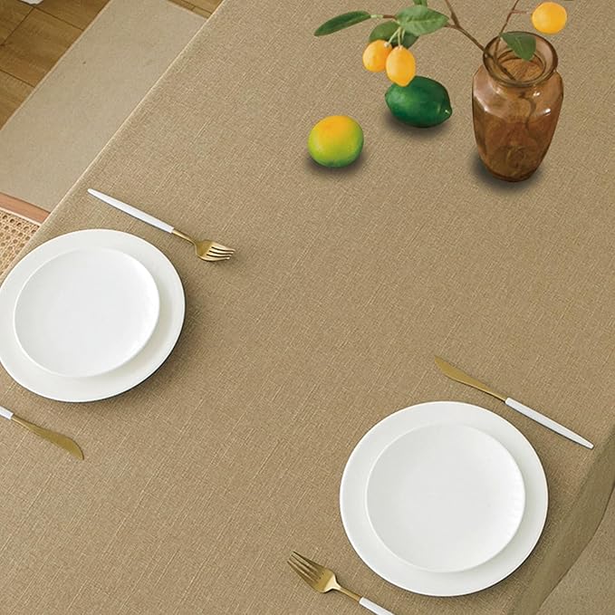 NLMUVW Linen Tablecloth Rectangle Textured Farmhouse Table Cloth Water - Image 2