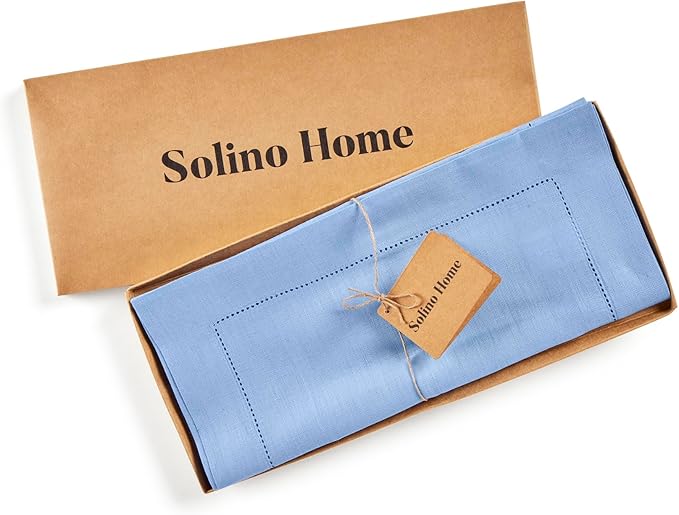 Solino Home Linen Cornflower Blue Table Runner 120 Inches Long - Image 6