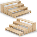14 Inch Large Wooden Tiered Riser Display Stands, 2 Set Stackable Wooden by Unknown