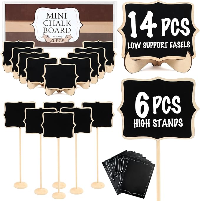 LotFancy 20 Pack Mini Chalkboard Signs by LotFancy