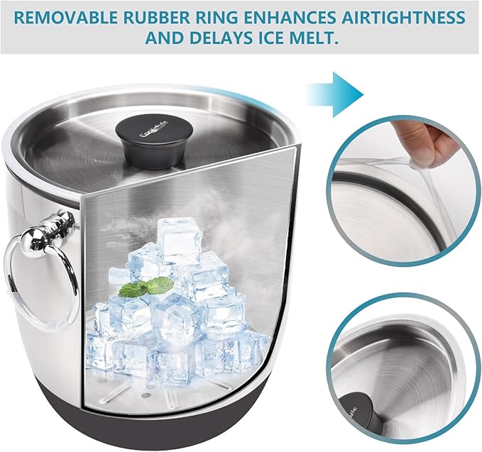 Double-Wall Stainless Steel Insulated Ice Bucket - Image 3