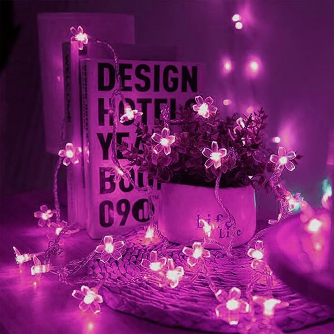 Hot Pink Aesthetic Flower Lights String Indoor Decorations, 33Ft 100 LED - Image 6