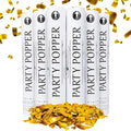Confetti Cannons 12" – 6 Pack Gold Mylar Confetti Poppers | Party Poppers by CloverProducts