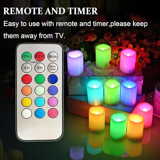SWEETIME Colored Flameless Votive Candles - Image 3