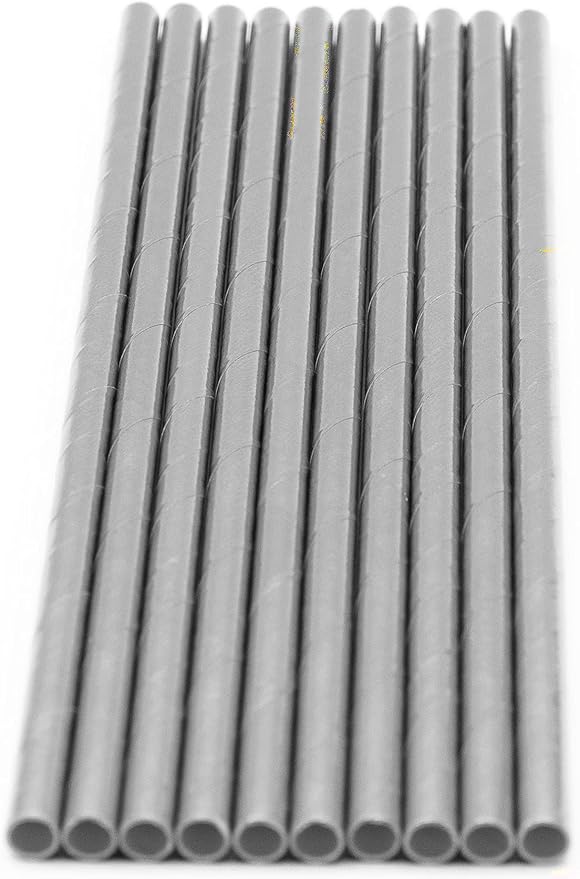 Pack of 900 Silver Foil Biodegradable 4-Ply Paper Drinking Straws - Image 2