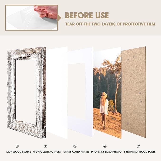 TWING 11x14 Picture Frames Set of 6, Rustic Picture Frames Collage Photo Frame - Image 6