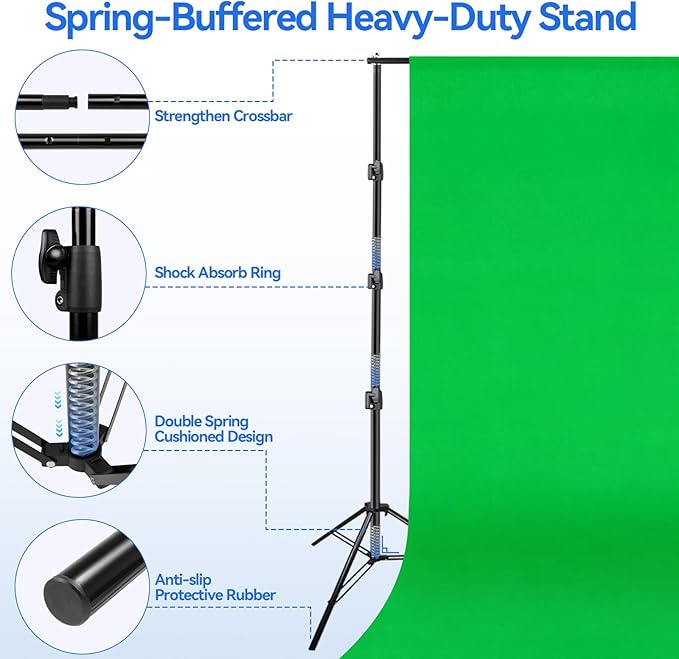 EMART Photo Video Studio 10 x 10ft Green Screen Backdrop Stand Kit, Photography - Image 3