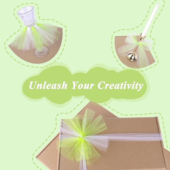 Spring Green Tulle Fabric Roll 6” x 100 Yards – Soft Tulle Spool - Image 3