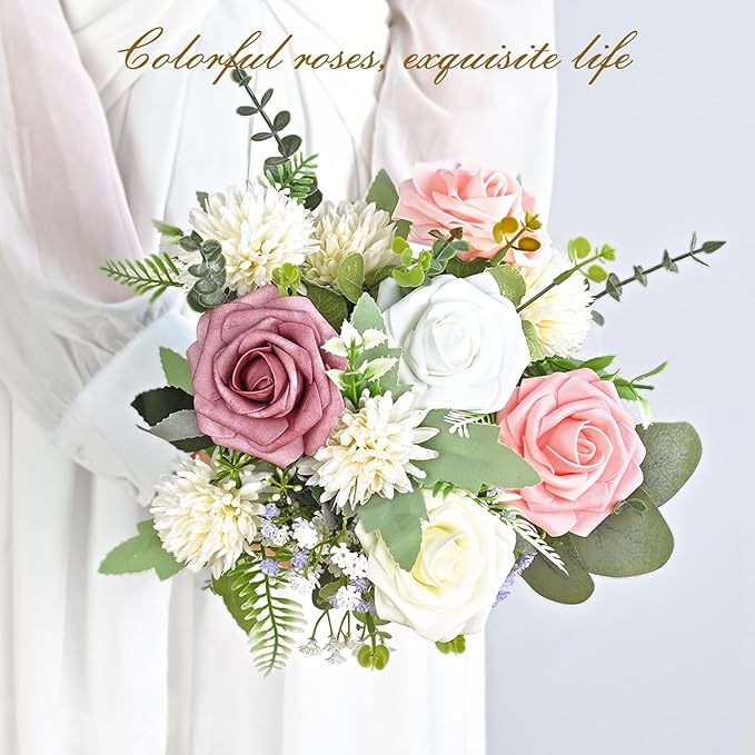 BLEUM CADE 36Pcs Artificial Flowers Fake Roses - Image 7