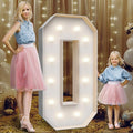 4FT Marquee Light Up Numbers 0, Party Decoration Large Marquee Light Up Letters by Teebloom