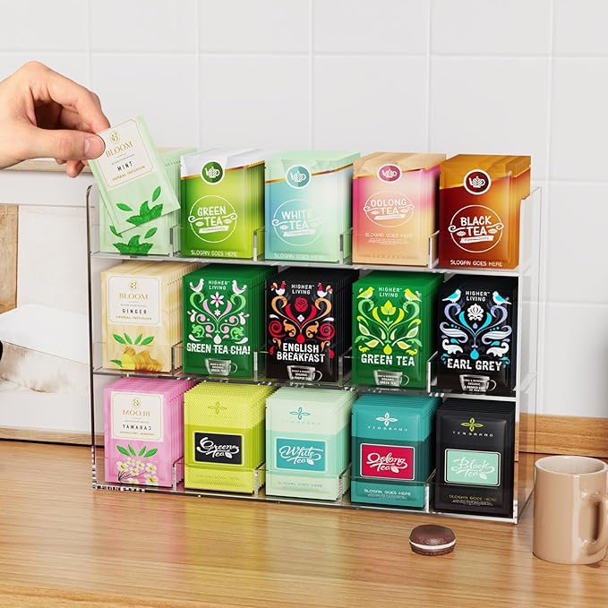 Acrylic Tea Bag Organizer, 3 Layers Tea Bag Holder - Image 3