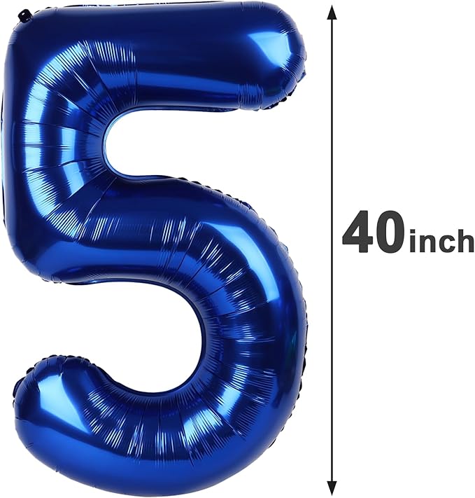 Night Blue 40 Inch Large Number 5 Birthday Balloon, 2025 Five 5th 15 25 35 50 - Image 3