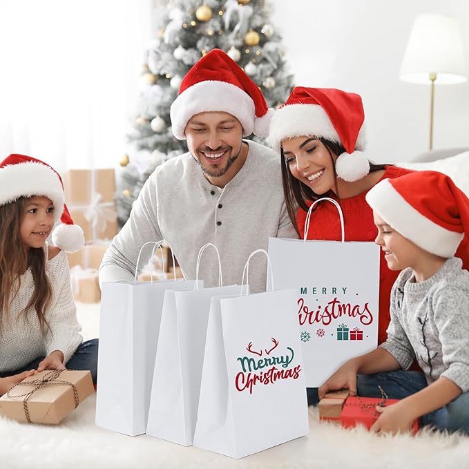 GSSUSA White Kraft Paper Gift Bag - Image 7