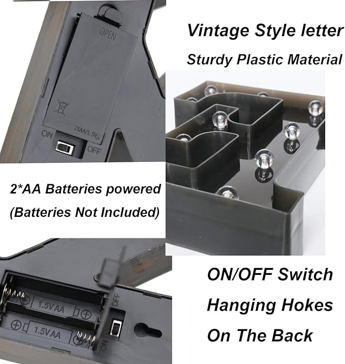 Light Up Black Alphabet Marquee Letters Sign LED Marquee Number Lights Sign - Image 7
