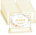 EHWINE 24 Pack Acrylic Sign Holder 5 x 7 Horizontal, Double-Sided Stand up by EHWINE