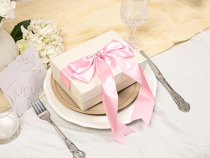 Rose Pink Satin Ribbon 1-1/2 inch X Continuous 50 Yards, Single Face Polyester - Image 5
