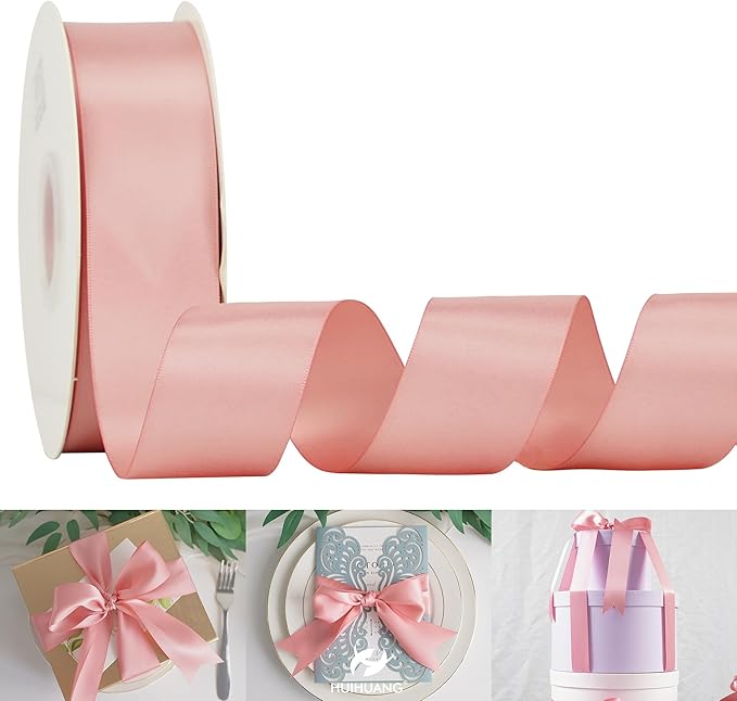 HUIHUANG Rose Pink Satin Ribbon by HUIHUANG