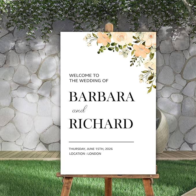 Foliage Editable Wedding Welcome Sign, Party Entrance Template, Printable - Image 4