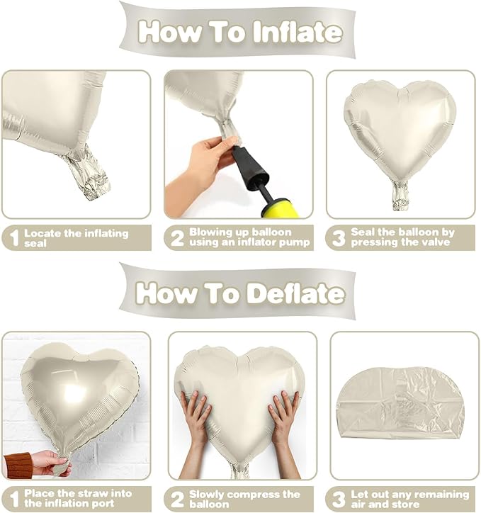 Baby Pink White Heart Balloons - Image 3
