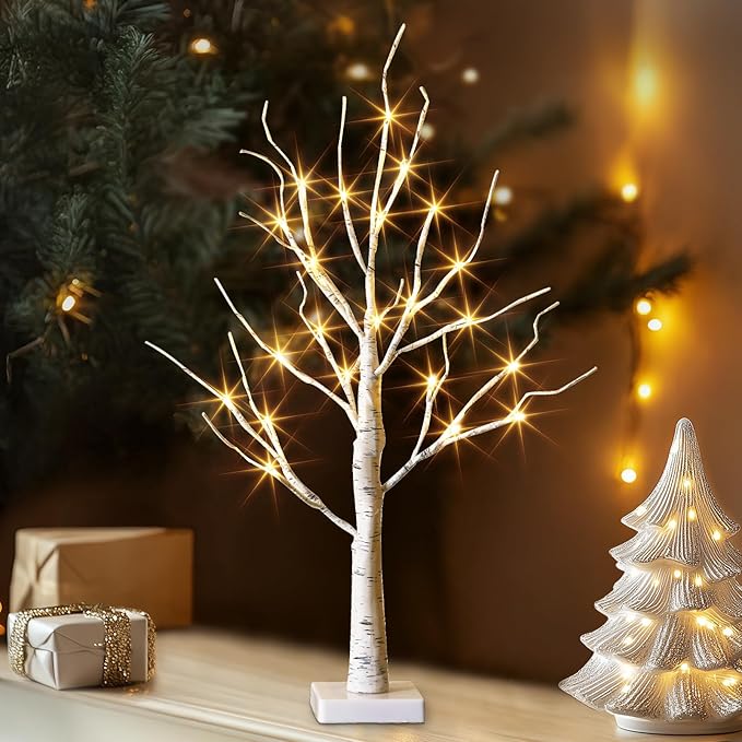 Vanthylit Lighted Birch Tree Battery Powered Tabletop Tree Decorations - Image 6
