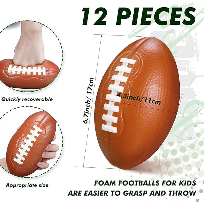 Liliful 12 Pieces Foam Football 6.7 Inch Small Mini Soft Football - Image 3